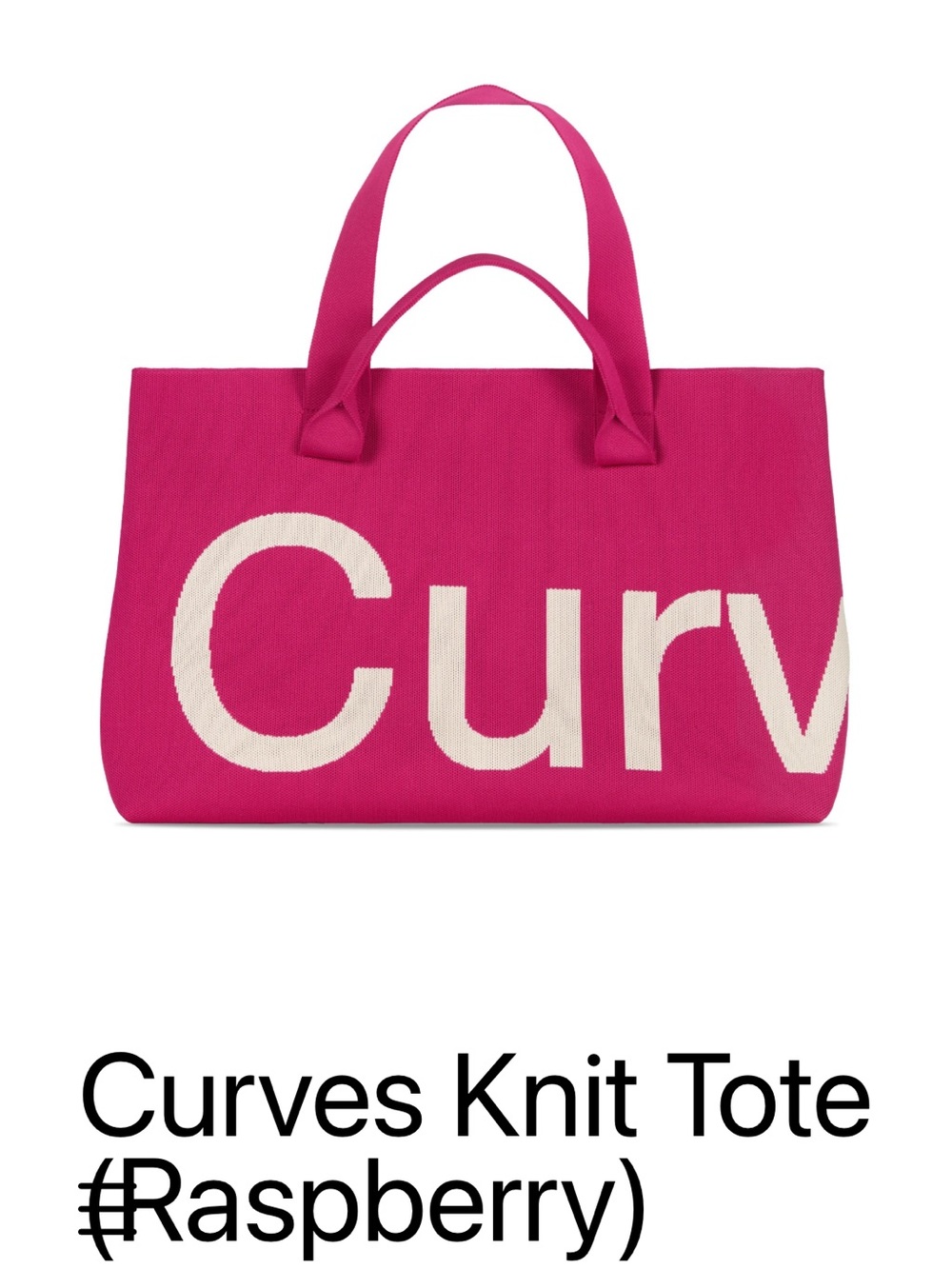 Knit Logo Tote Bag - Raspberry Pink - Picture 2 of 2